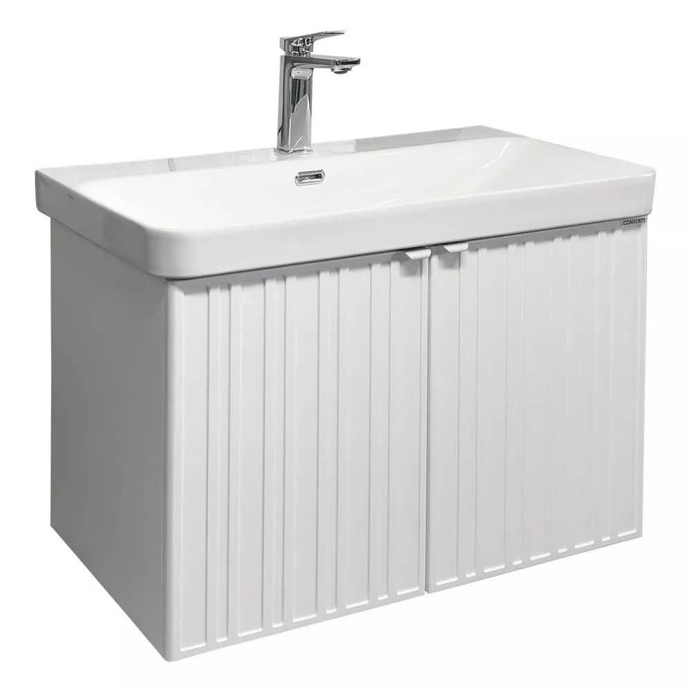 Тумба-умывальник Comforty Тенерифе-80 белый матовый с раковиной CF19595BX-80