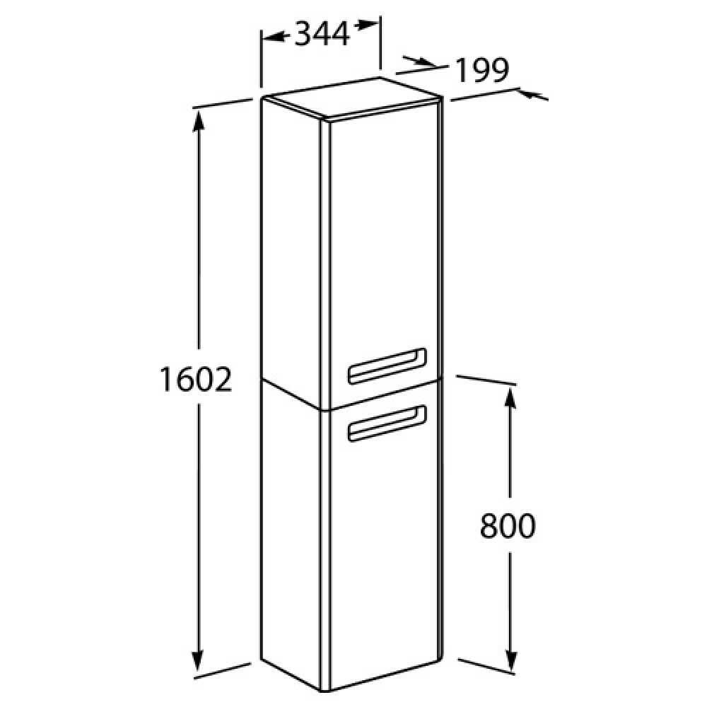 ZRU9302739 шкаф-колонна GAP левый /160,2х34,4х19,9/ белый