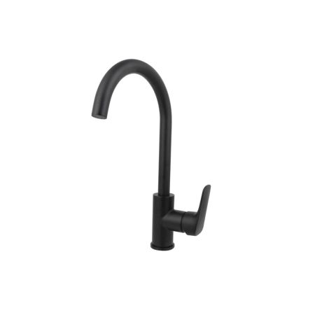 Смеситель для кухни Aquatek Вега AQ1082MB, полукруглый излив, матовый черный