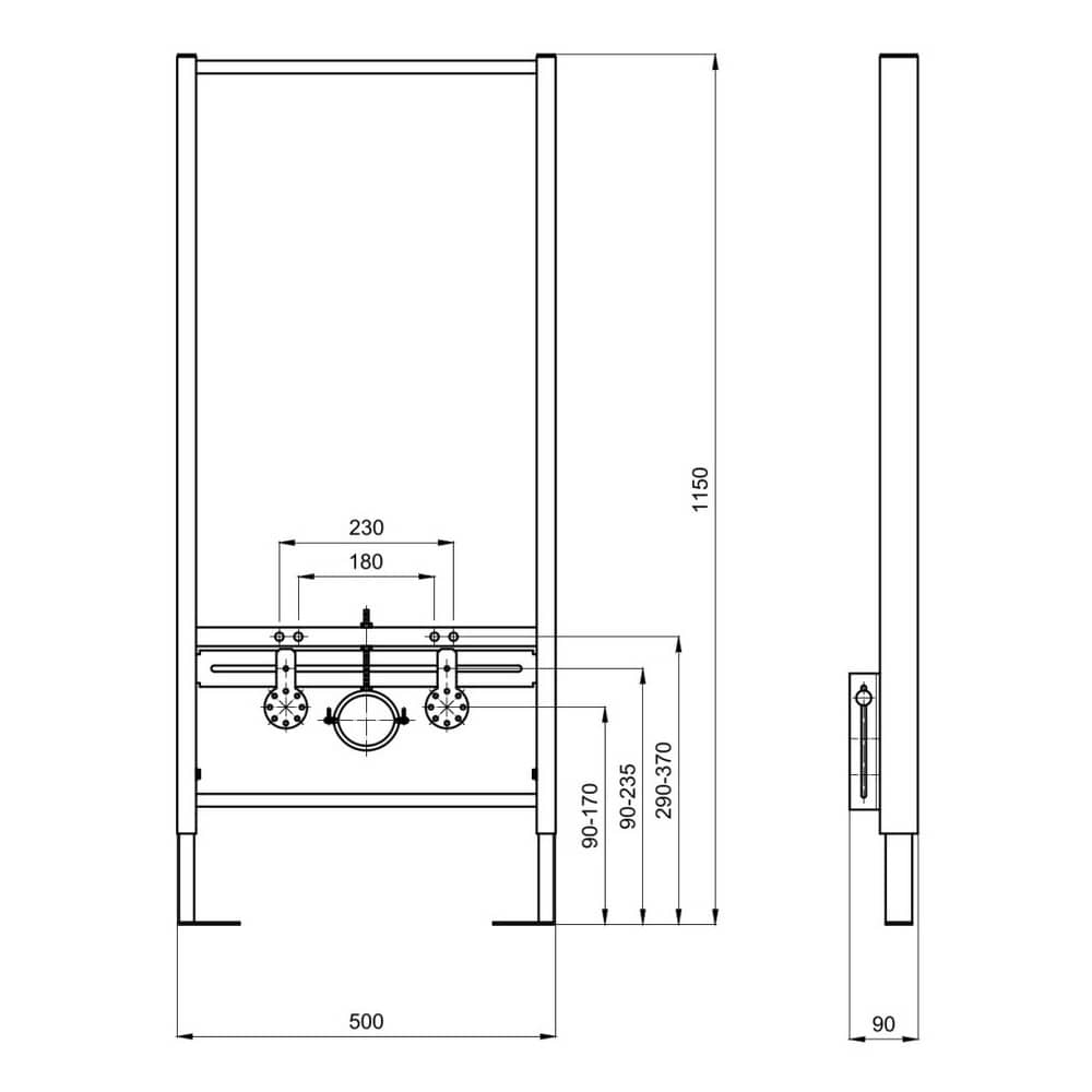 Инсталляция для подвесного биде Aquatek Standart INSB-0000001, 1150*500*900 мм