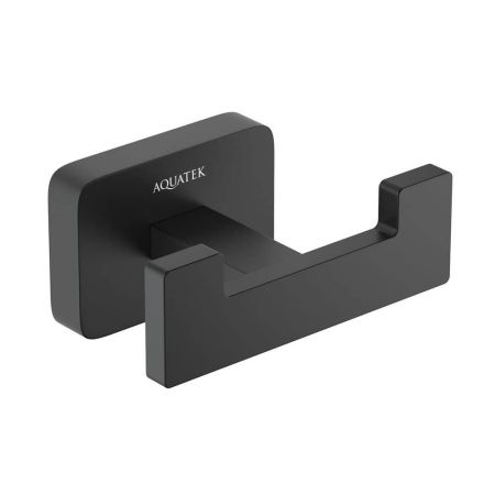 Крючок для ванной Aquatek Либра AQ4302MB двойной настенный, черный