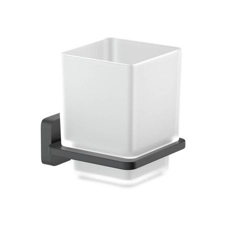 Стакан с держателем Aquatek Либра AQ4304MB квадратный, черный