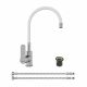 Смеситель для кухни AVRORA Kitchen AV9002W с высоким гибким изливом, белый***