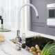 Смеситель для кухни AVRORA Kitchen AV9002W с высоким гибким изливом, белый***