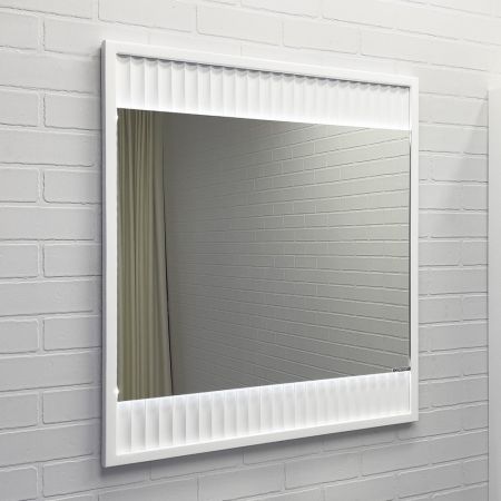 Марсель 75 Зеркало 75х80х25 см с подсветкой, белое матовое