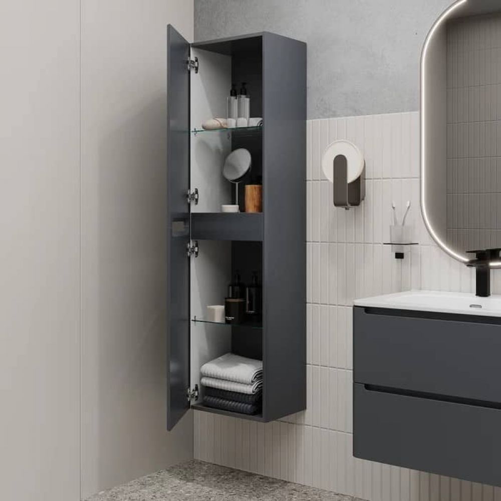 EDIFICE Пенал для ванной комнаты, подвесной 40 см EDI40D0i97 (темно-серый)