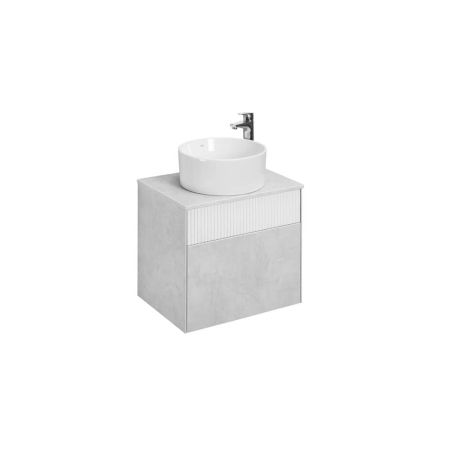 Тумба-умывальник Марбл 60 1A276101MH4C0 Слэйт/Белый матовый с круглой раковиной Roca Mila 400 732700C000 РАСПРОДАЖА
