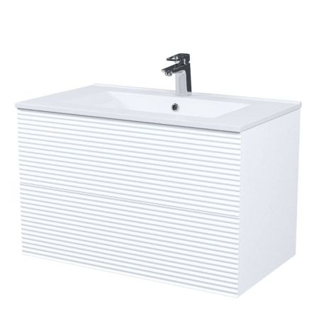 Тумба с умывальником подвесная 80 см IDDIS Bild BIL80W0i95K белый матовый