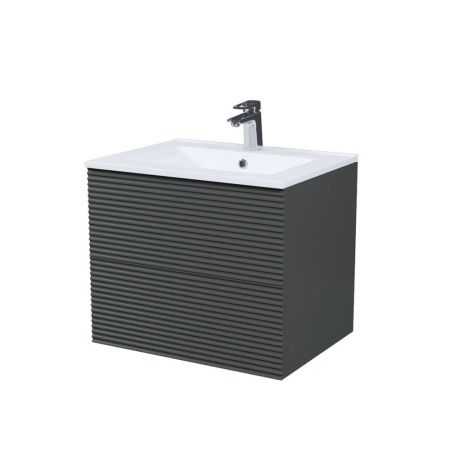 Тумба с умывальником подвесная 60 см IDDIS Bild BIL60G0i95K темно-серый