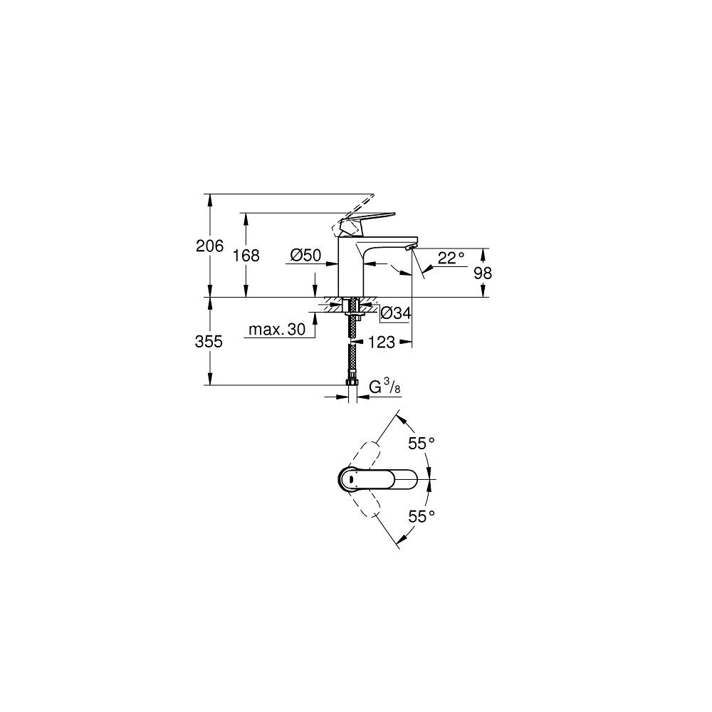 Смеситель для раковины Grohe Eurosmart Cosmopolitan 23327KW0, черный сатин РАСПРОДАЖА витринный экземпляр Смеситель для раковины Grohe Eurosmart Cosmopolitan 23327KW0, черный сатин РАСПРОДАЖА витринный экземпляр