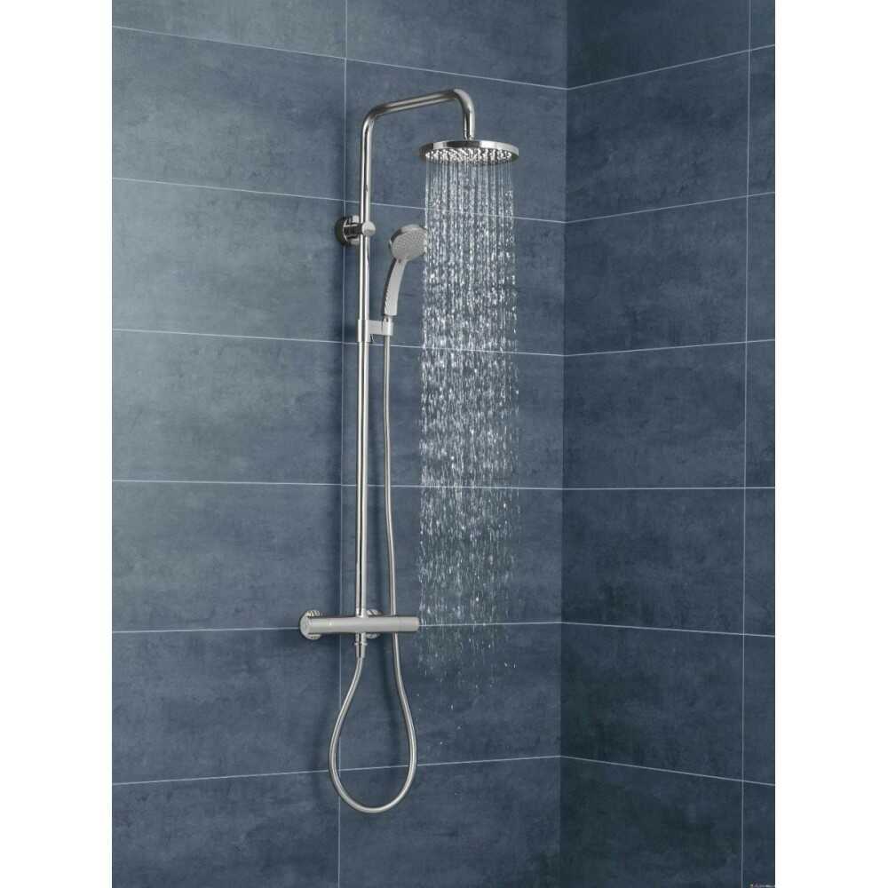 July Душевая колонна для ванны /душа с термостатическим смесителем, верхним и ручным душем E99741-CP