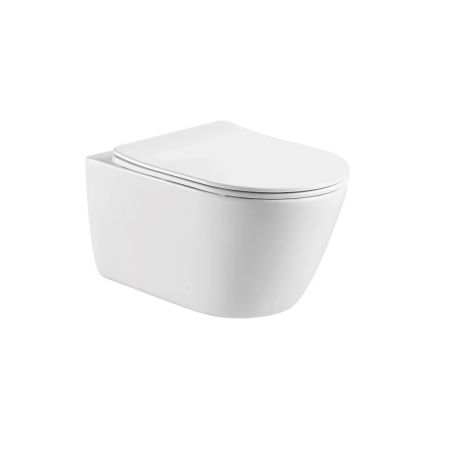 Унитаз подвесной безободковый AQUATEK AQ1363W-00 Оберон 530*360*344мм, тонкое сиденье с микролифтом Унитаз подвесной безободковый AQUATEK AQ1363W-00 Оберон 530*360*344мм, тонкое сиденье с микролифтом