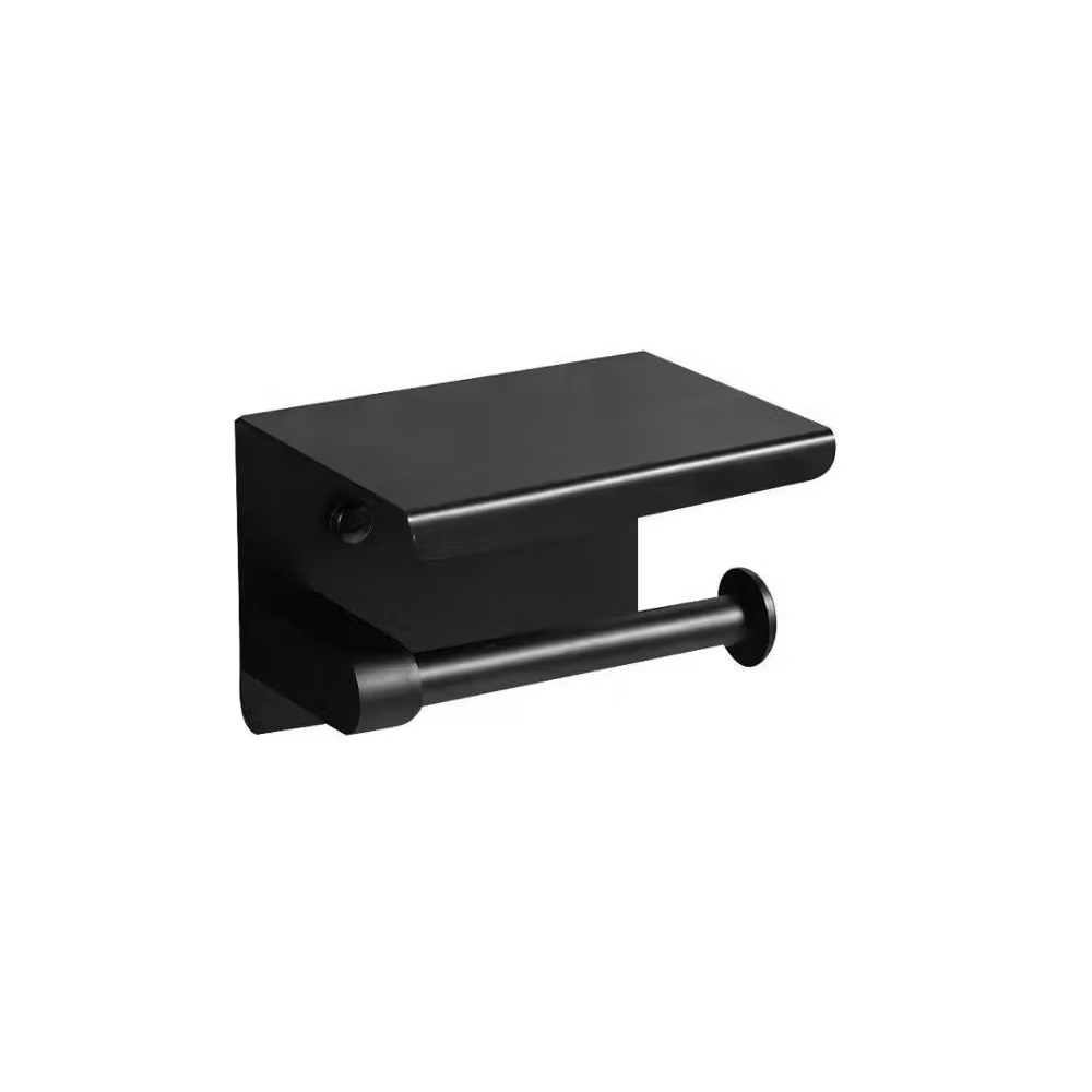 Держатель для туалетной бумаги с полкой D.Lin D201507, черный