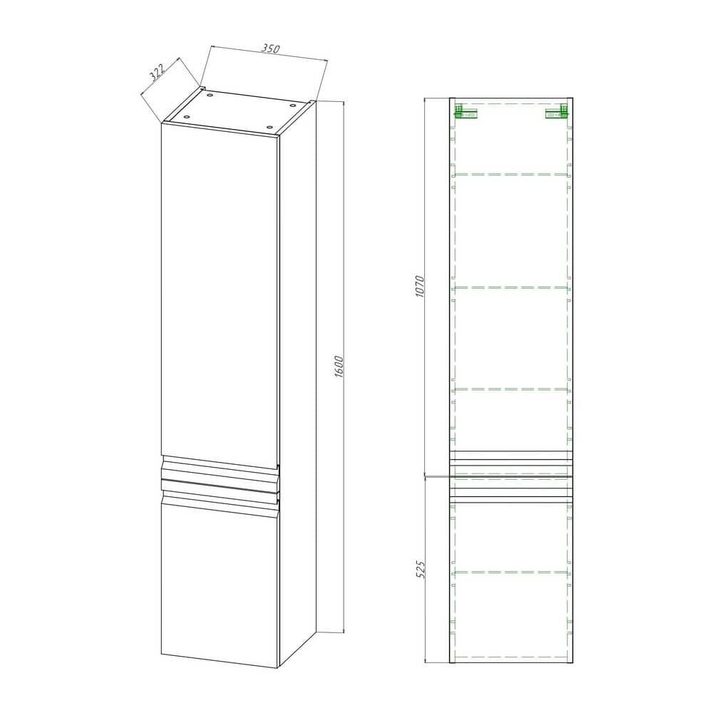 Комплект мебели Aquatek Вега AQ77080-MG: Тумба 80 см с раковиной AQ0480-00 + подвесной пенал серый матовый РАСПРОДАЖА витринный экземпляр