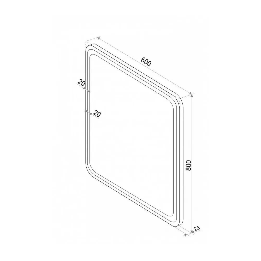 Зеркало с LED-подсветкой Нобилис 60, черная рамка, бесконтактный сенсор РАСПРОДАЖА витринный экземпляр