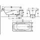 Ванна чугунная Adagio E2910-00 170x80 см. + ручки E75110-CP + ножки E4113-NF