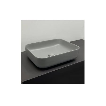 Раковина накладная Comforty T-Y9378MH, прямоугольная, светло-серая матовая