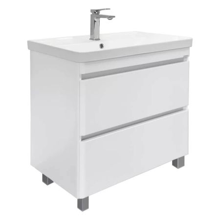 Тумба-умывальник напольная Comforty Валдай-80Н белая матовая с раковиной Comforty 4480