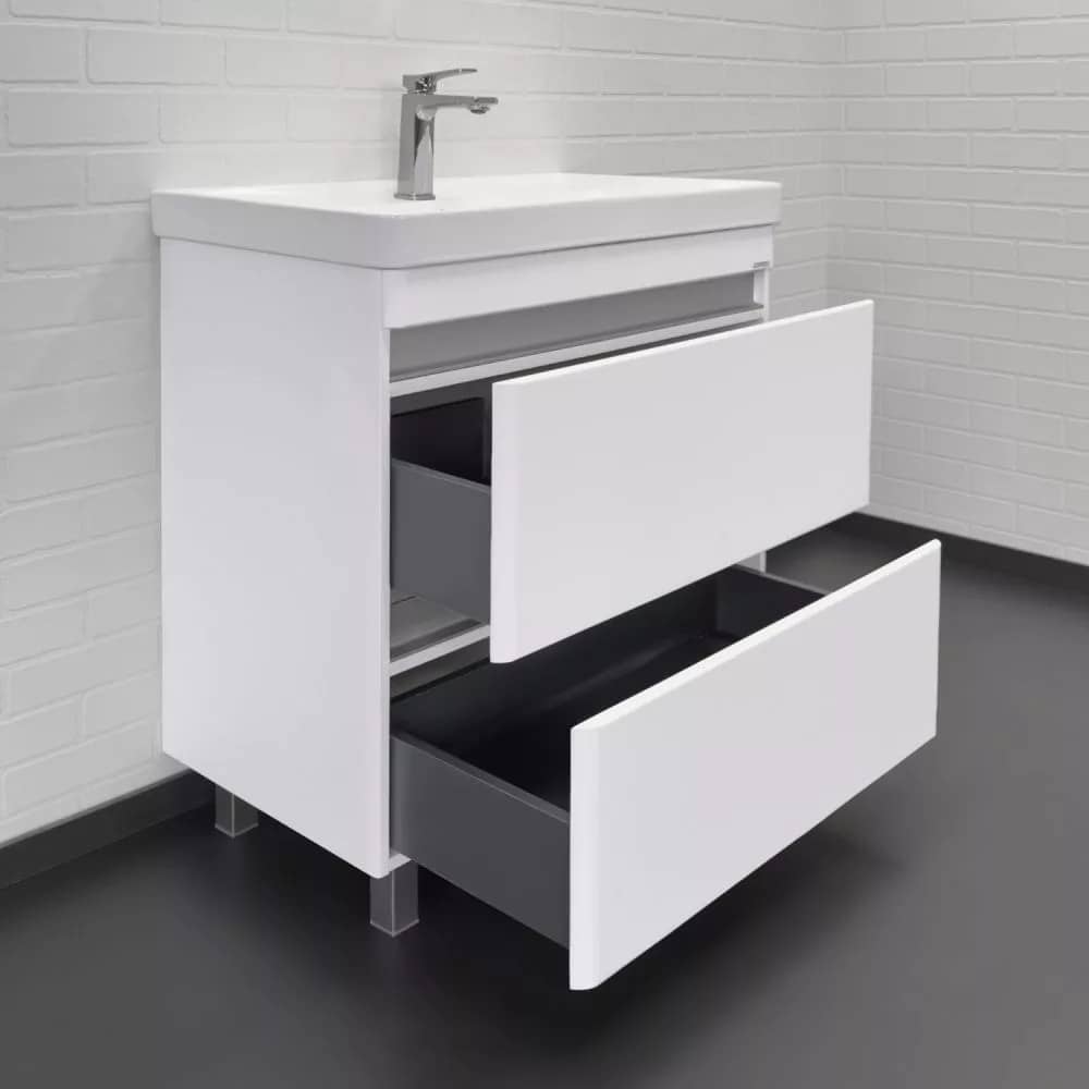 Тумба-умывальник напольная Comforty Валдай-80Н белая матовая с раковиной Comforty 4480