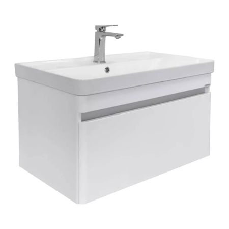 Тумба-умывальник подвесная Comforty Валдай-80П белая матовая с раковиной Comforty 4480