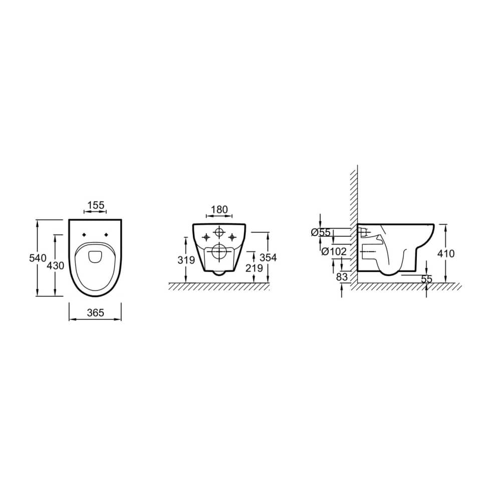 Унитаз подвесной безободковый Jacob Delafon ODEON UP E4570-00, тонкое сиденье с микролифтом 8322K-00 РАСПРОДАЖА витринный экземпляр
