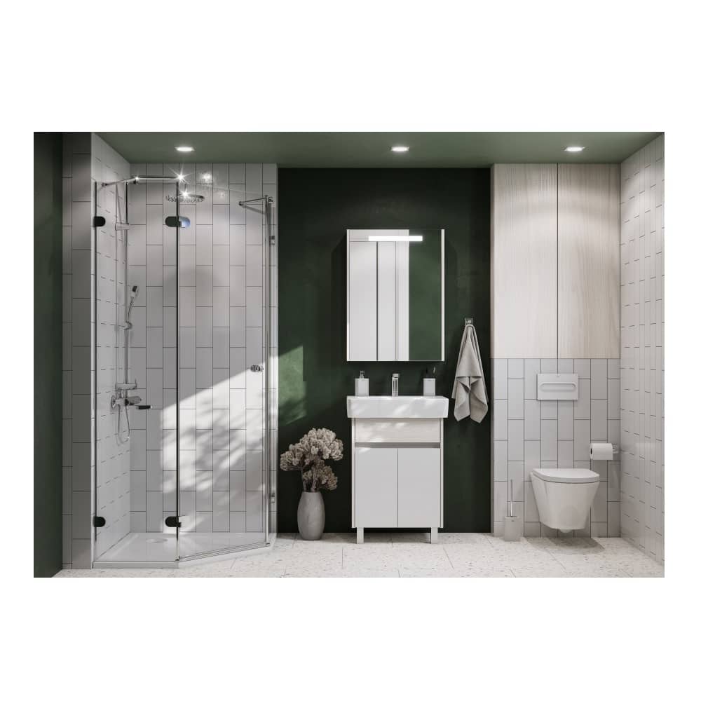 Тумба-умывальник ВЕРДИ 60 Н 1A207701VDAV0 белый/ясень фабрик с раковиной Нео 60 1WH302186