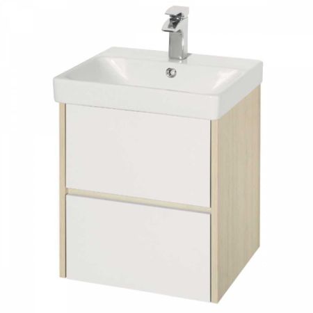 Тумба-умывальник Сканди-45 Белый/дуб Верона 1A251601SDB20 + раковина Адриана 45 1WH501630