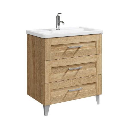 Тумба напольная Фостер FOS01083DS (дуб сонома) +  умывальник Фостер 80