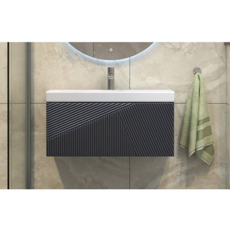 Подвесная тумба 60 см Velvex EDGE tpEDG.60.1Y-231 графит с белой раковиной 9696-60*** Подвесная тумба 60 см Velvex EDGE tpEDG.60.1Y-231 графит с белой раковиной 9696-60***