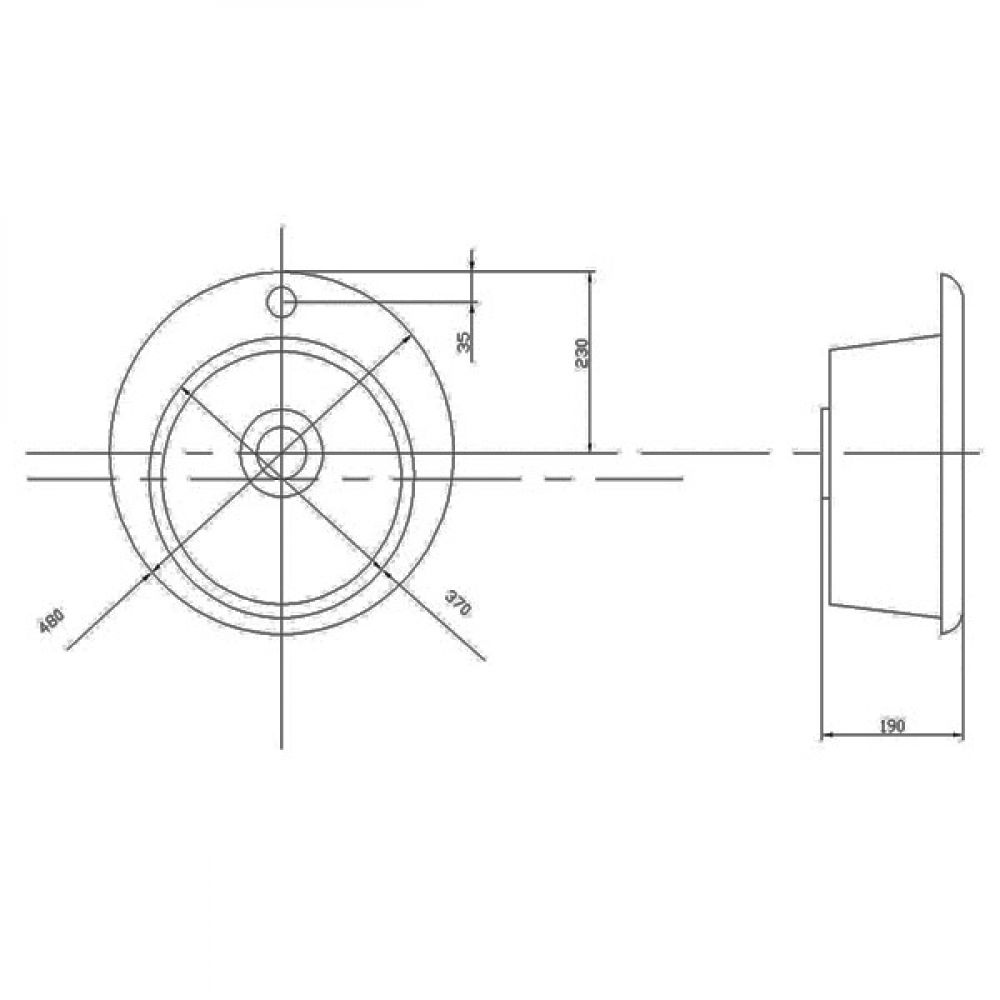 Мойка кухонная Иверия круглая 480 мм графит 1A711032IV210