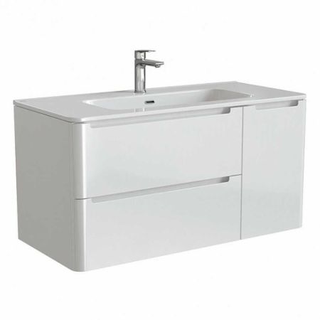 EDIFICE Тумба с умывальником  для ванной комнаты, подвесная 100 см EDI10W1i95K (белый) EDIFICE Тумба с умывальником  для ванной комнаты, подвесная 100 см EDI10W1i95K (белый)