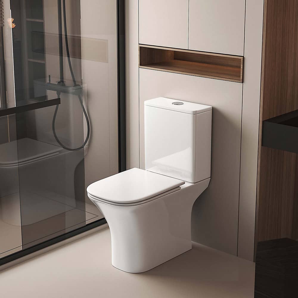 Унитаз напольный безободковый Aquatek Optima Square AQ4411-00, тонкое сиденье микролифт