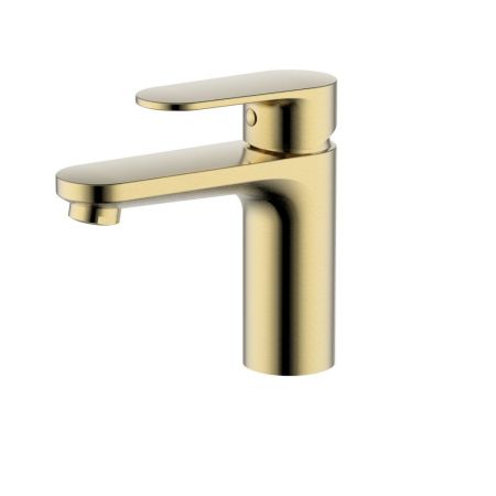 Смеситель для раковины 90 мм Aquatek Ника AQ1810BG без донного клапана, золото шлифованное