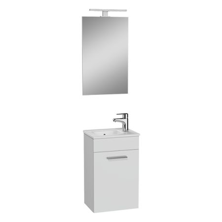 Комплект VitrA Mia 75022: тумба-умывальник 40 см белый глянец + зеркало Комплект VitrA Mia 75022: тумба-умывальник 40 см белый глянец + зеркало