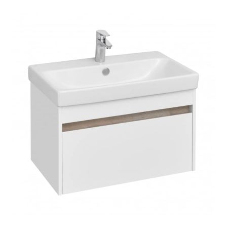 Тумба-умывальник МАРТИ 70 1A267501MY010 Белый/Дуб Эндгрейн с раковиной Адриана 70 1WH501628
