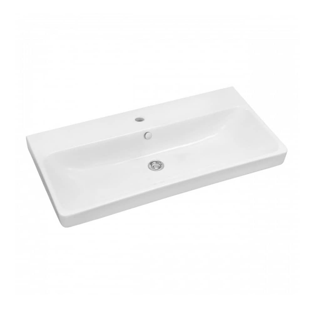 Тумба-умывальник ОЛИВИЯ 90 Бежевый/Дуб Веллингтон 1A254401OLVG0 с раковиной Адриана 90 1WH501629