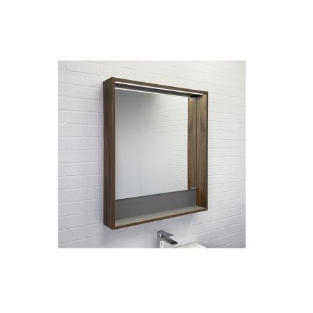 Томари-70 Зеркало-короб дуб темно-коричневый с подсветкой
