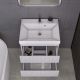 Тумба подвесная GardaHome Scanno 60 SC-T60-W белая с ящиками и фрезеровкой с раковиной Дакота Тумба подвесная GardaHome Scanno 60 SC-T60-W белая с ящиками и фрезеровкой с раковиной Дакота