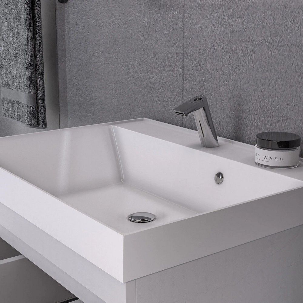 Тумба подвесная GardaHome Scanno 60 SC-T60-W белая с ящиками и фрезеровкой с раковиной Дакота Тумба подвесная GardaHome Scanno 60 SC-T60-W белая с ящиками и фрезеровкой с раковиной Дакота