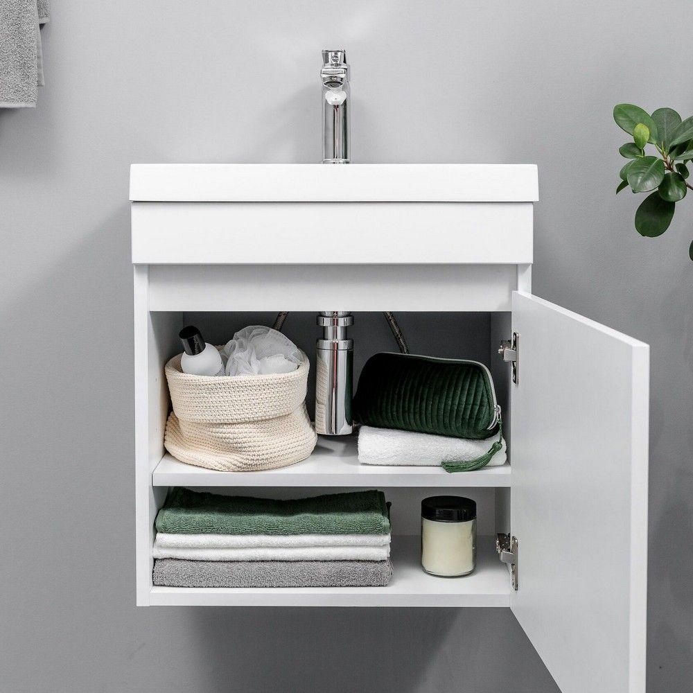 Тумба подвесная GardaHome Fresco 50 Fr-T50FrW белая с раковиной Тумба подвесная GardaHome Fresco 50 Fr-T50FrW белая с раковиной