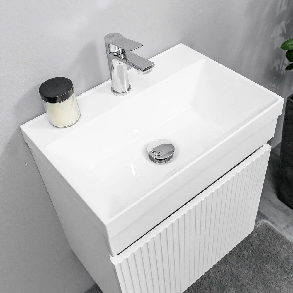 Тумба подвесная GardaHome Fresco 50 Fr-T50FrW белая с раковиной Тумба подвесная GardaHome Fresco 50 Fr-T50FrW белая с раковиной