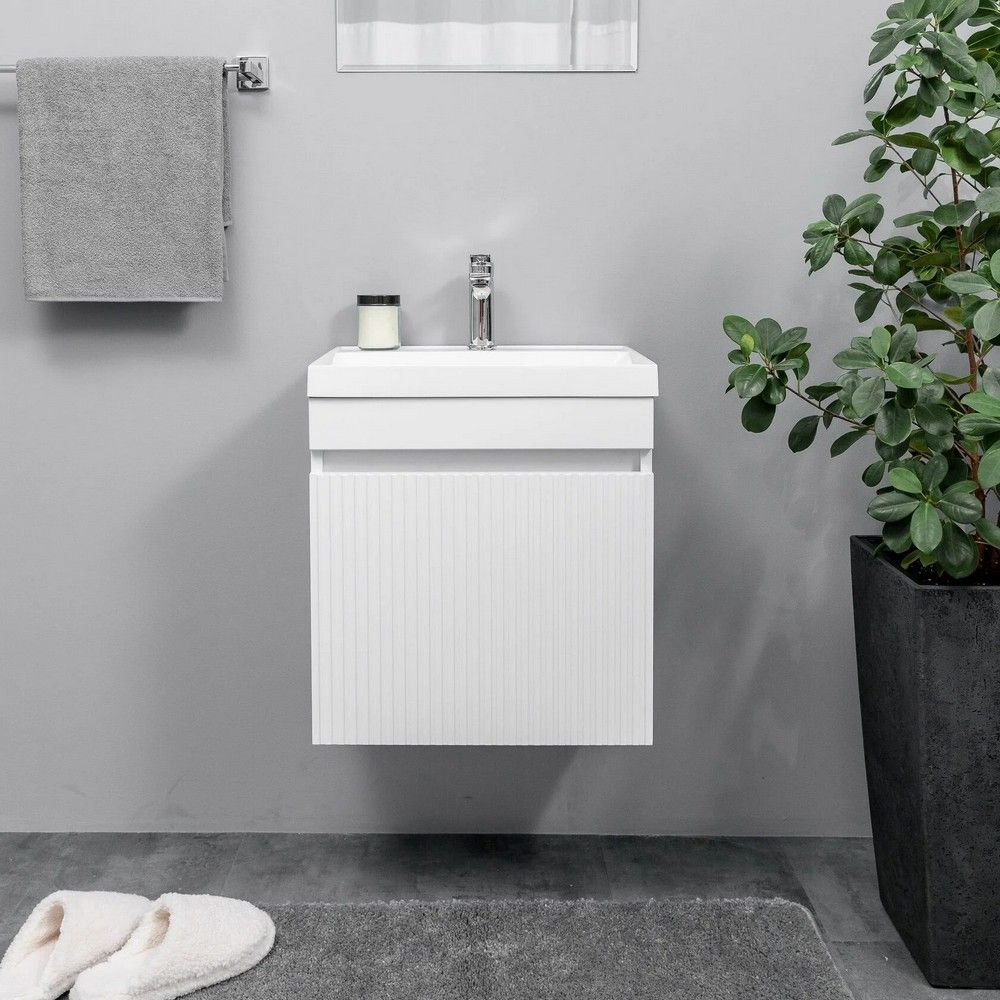 Тумба подвесная GardaHome Fresco 50 Fr-T50FrW белая с раковиной Тумба подвесная GardaHome Fresco 50 Fr-T50FrW белая с раковиной