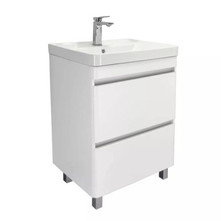 Тумба-умывальник напольная Comforty Валдай-60Н белая матовая с раковиной Comforty 4460