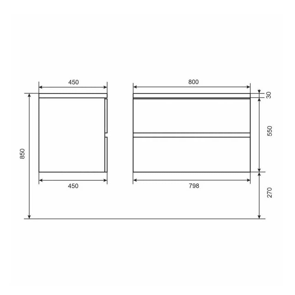 Тумба подвесная Uperwood Barsa-Next 80 см 290000012 белая/дуб сонома с раковиной