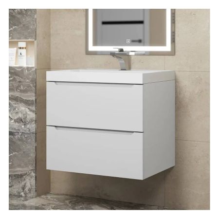 Тумба подвесная Uperwood Tanos 60 см 291020225 белая матовая с раковиной