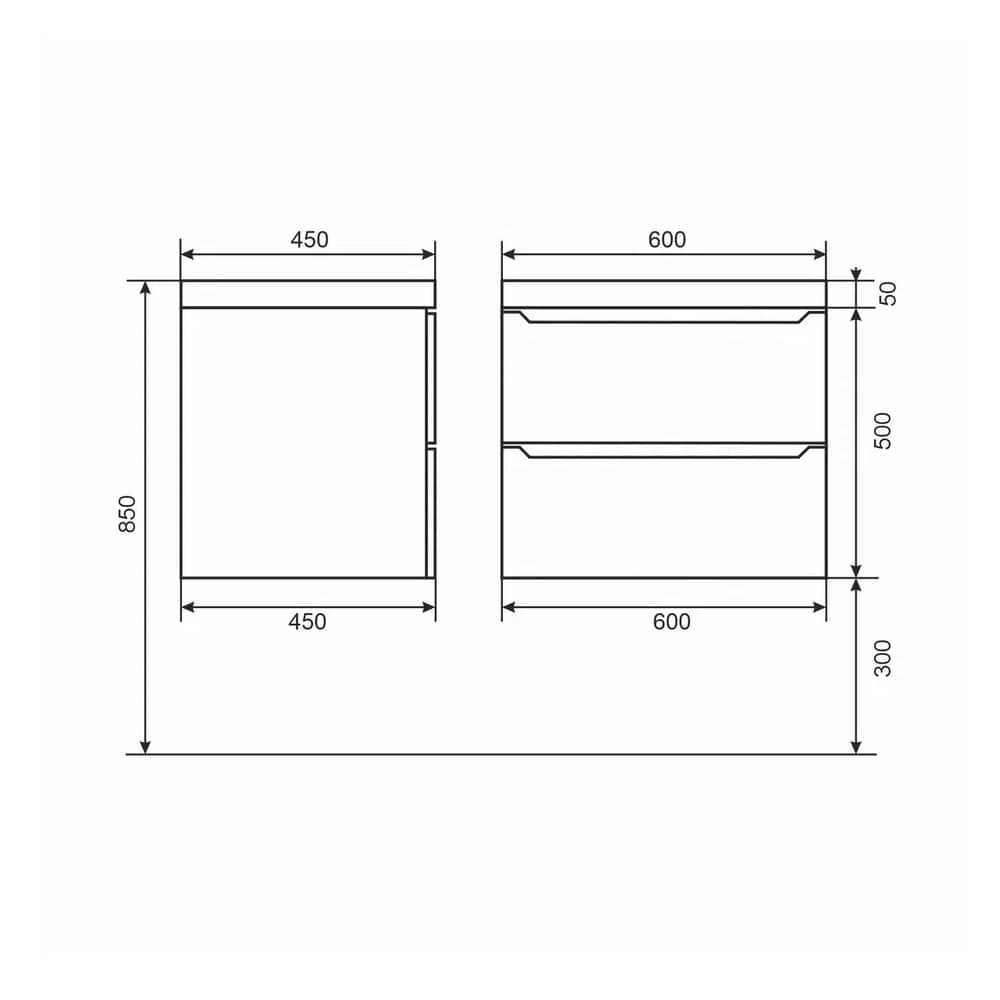 Тумба подвесная Uperwood Tanos 60 см 291020225 белая матовая с раковиной