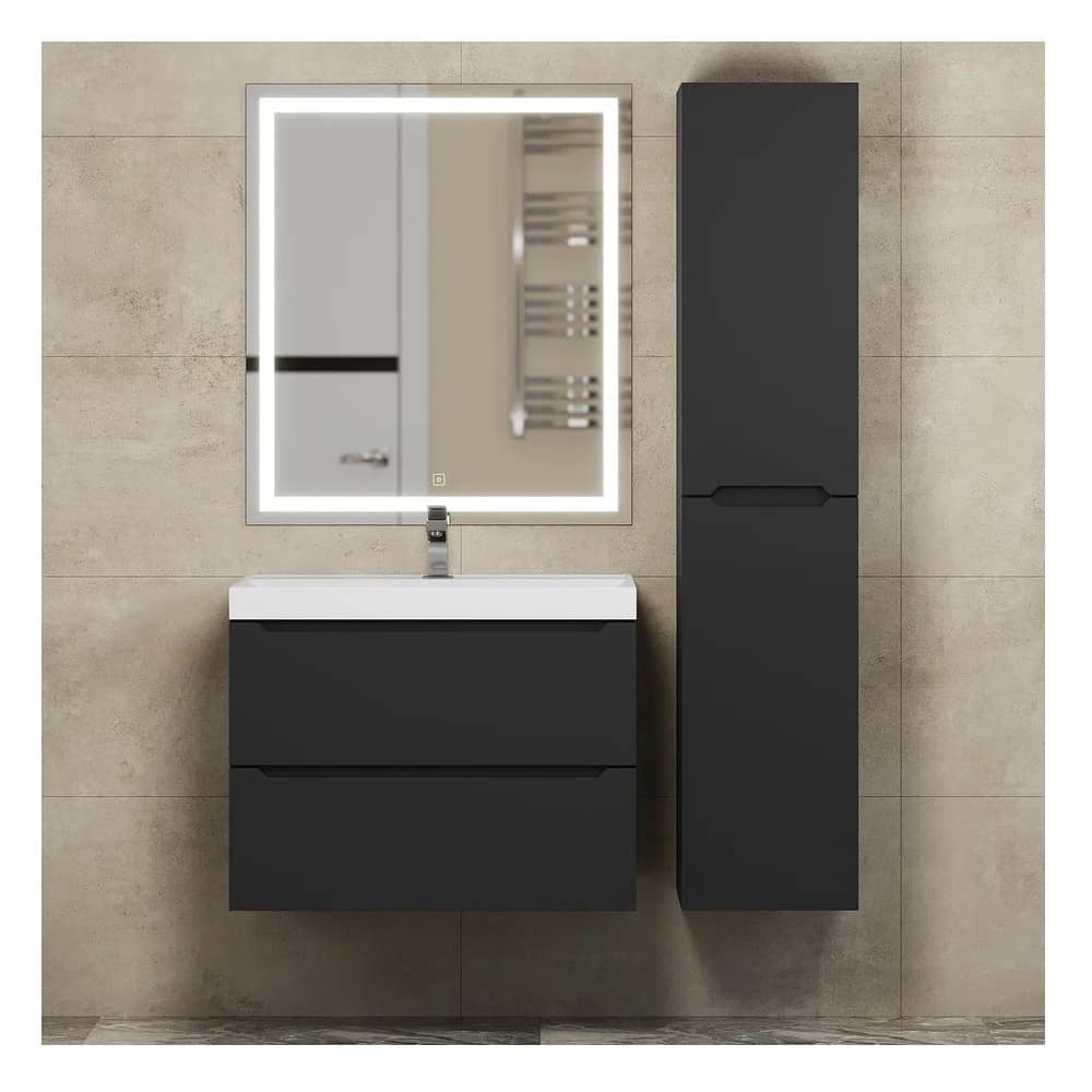 Тумба подвесная Uperwood Tanos 70 см 291020253 черная матовая с раковиной