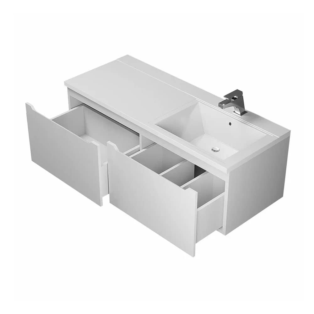 Тумба подвесная Uperwood Tanos-Cosmos 120 см 291021016 белая с раковиной, правая