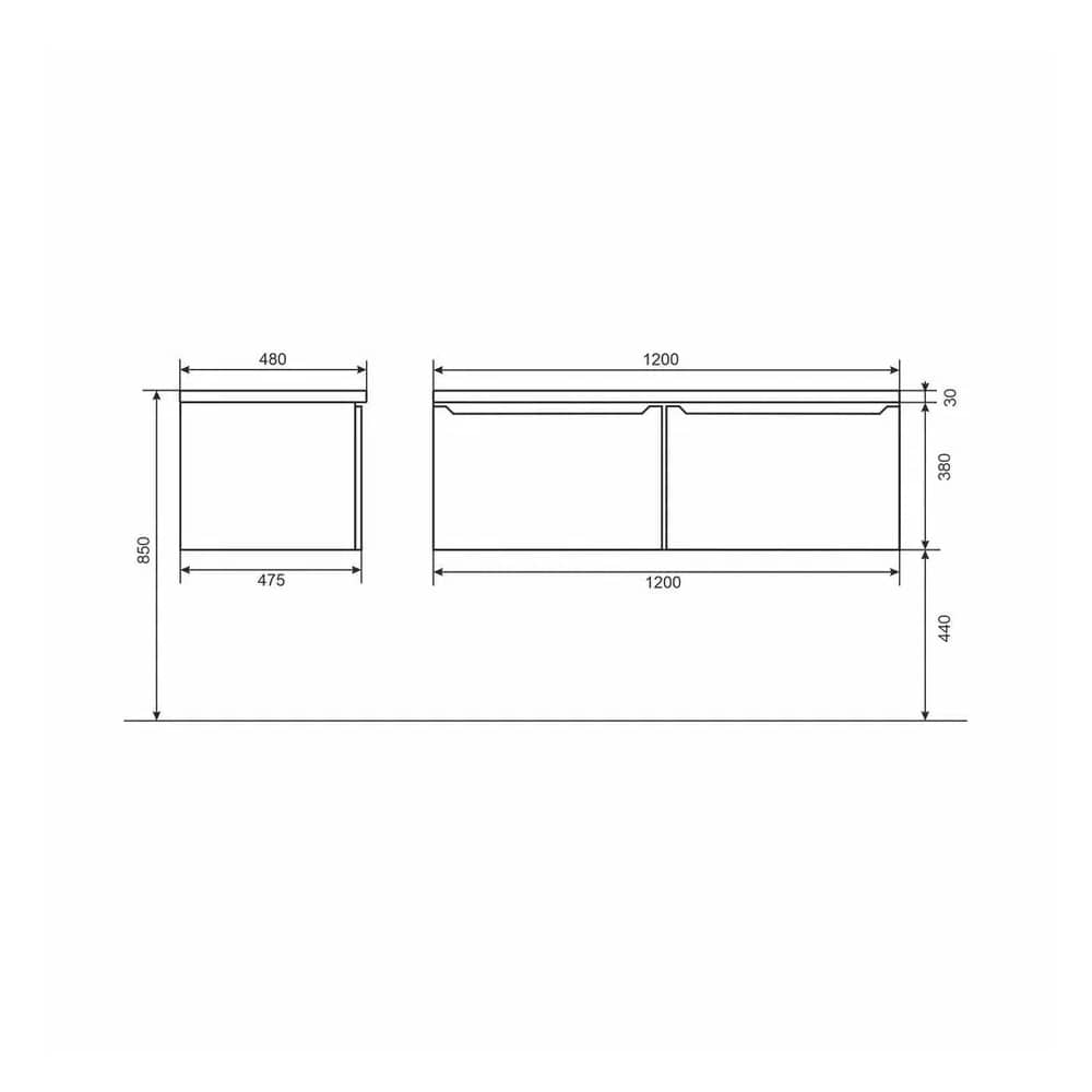 Тумба подвесная Uperwood Tanos-Cosmos 120 см 291021016 белая с раковиной, правая
