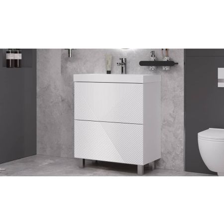 Напольная тумба 80 см Velvex EDGE tnEDG.80.2Y-21 белая с раковиной 9696-80***